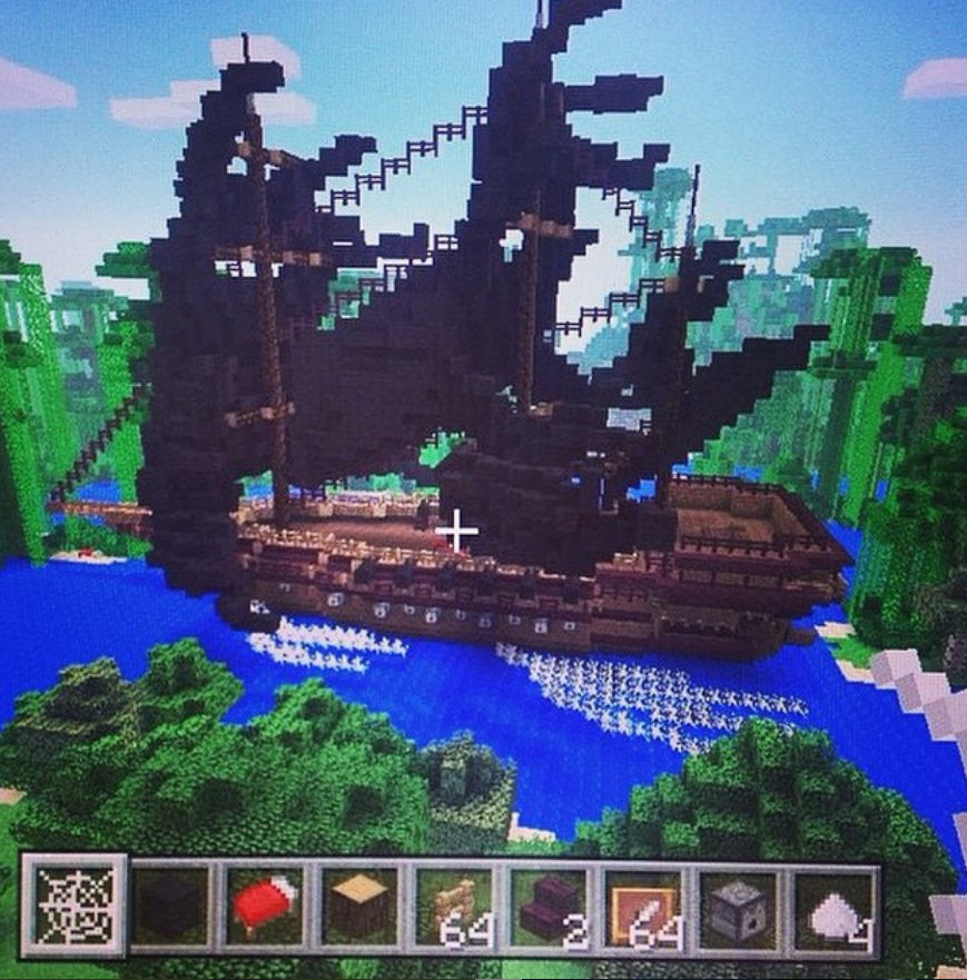 An old wooden ship inside the game