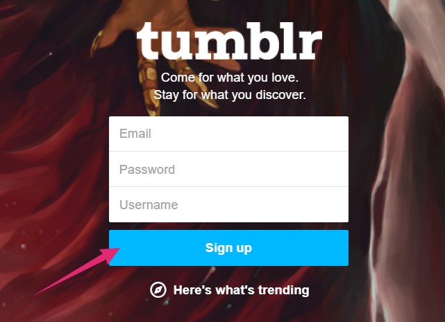 how to sign out of tumblr app