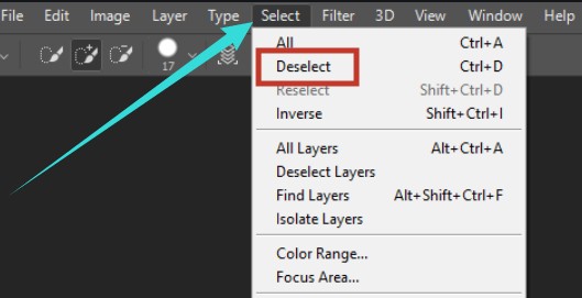 deselect in photoshop