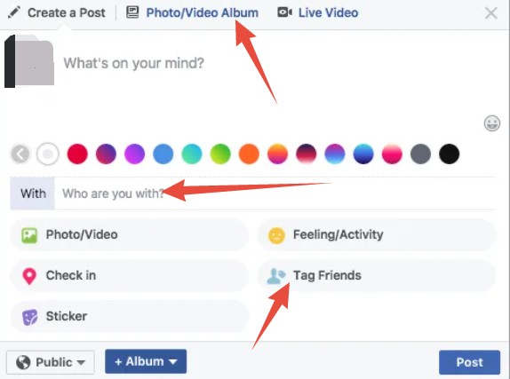 how to tag album on facebook