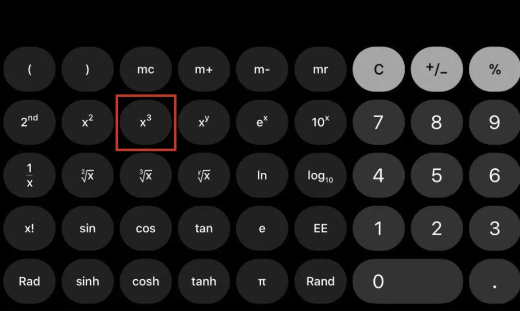 how to do exponents on iphone calculator