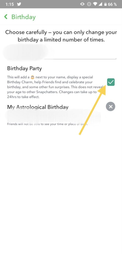 Why can't I change my birthday on Snapchat