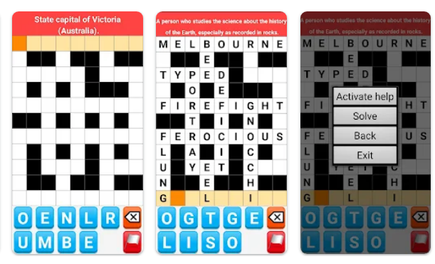 crossword puzzle app screenshot